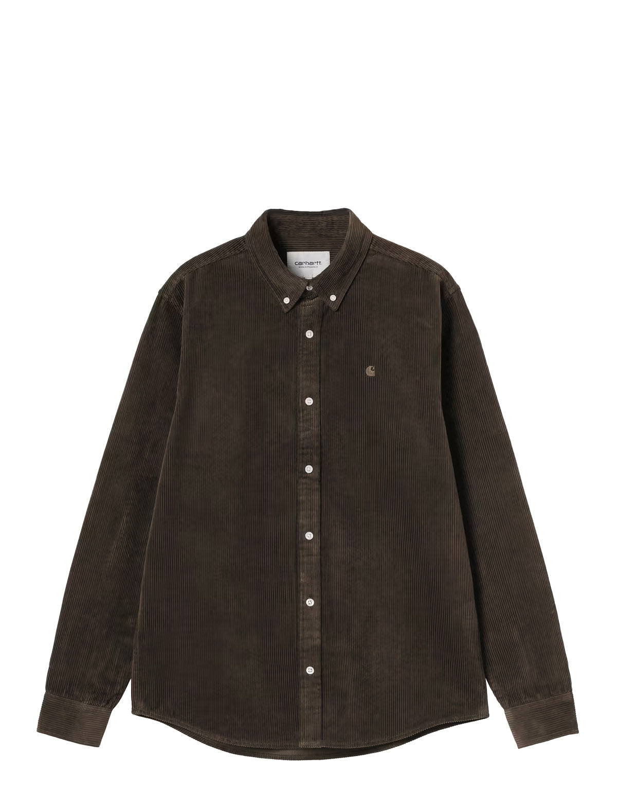 Carhartt WIP L/S Madison Cord Shirt in Tobacco, front view
