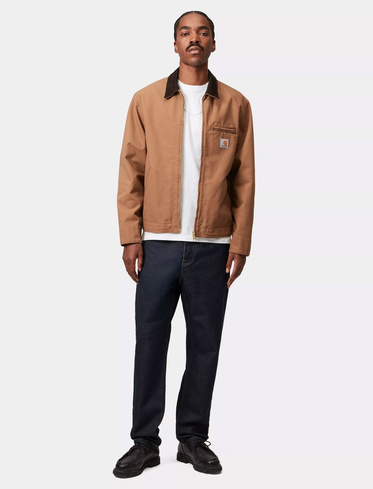 Carhartt WIP Newel Pant in Blue One Wash, full-length view on model