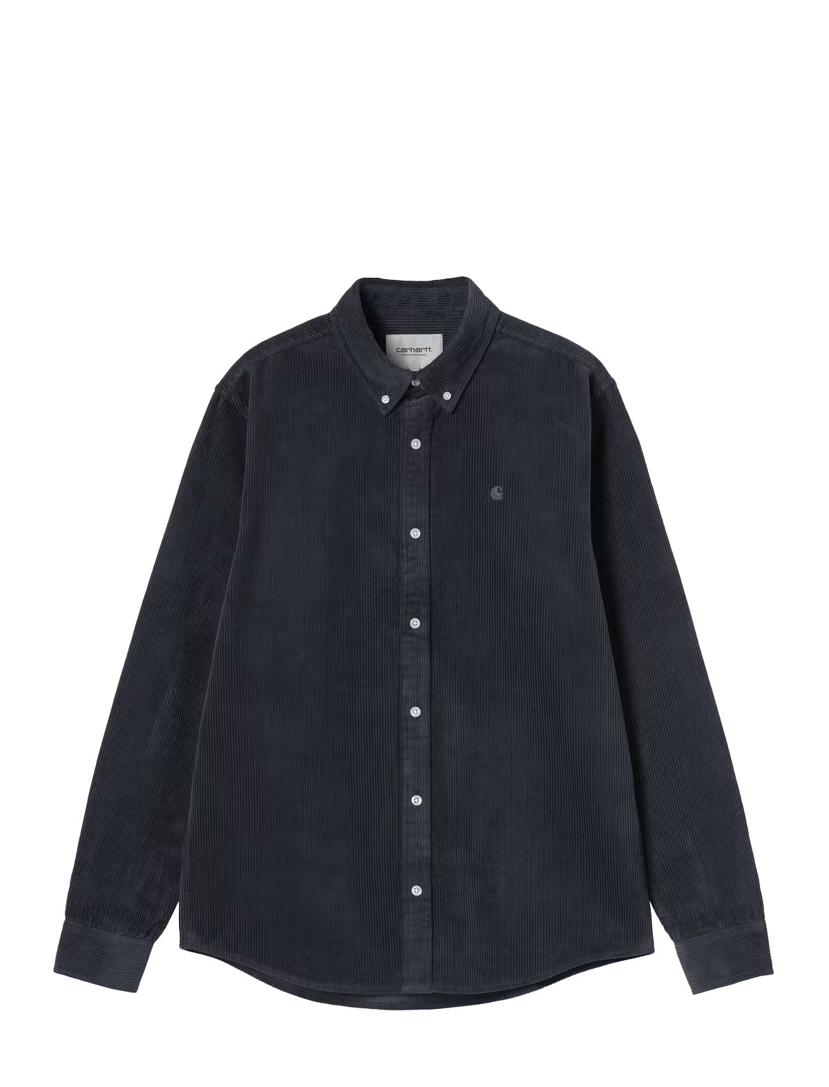 Carhartt WIP L/S Madison Cord Shirt in Dark Navy, front view