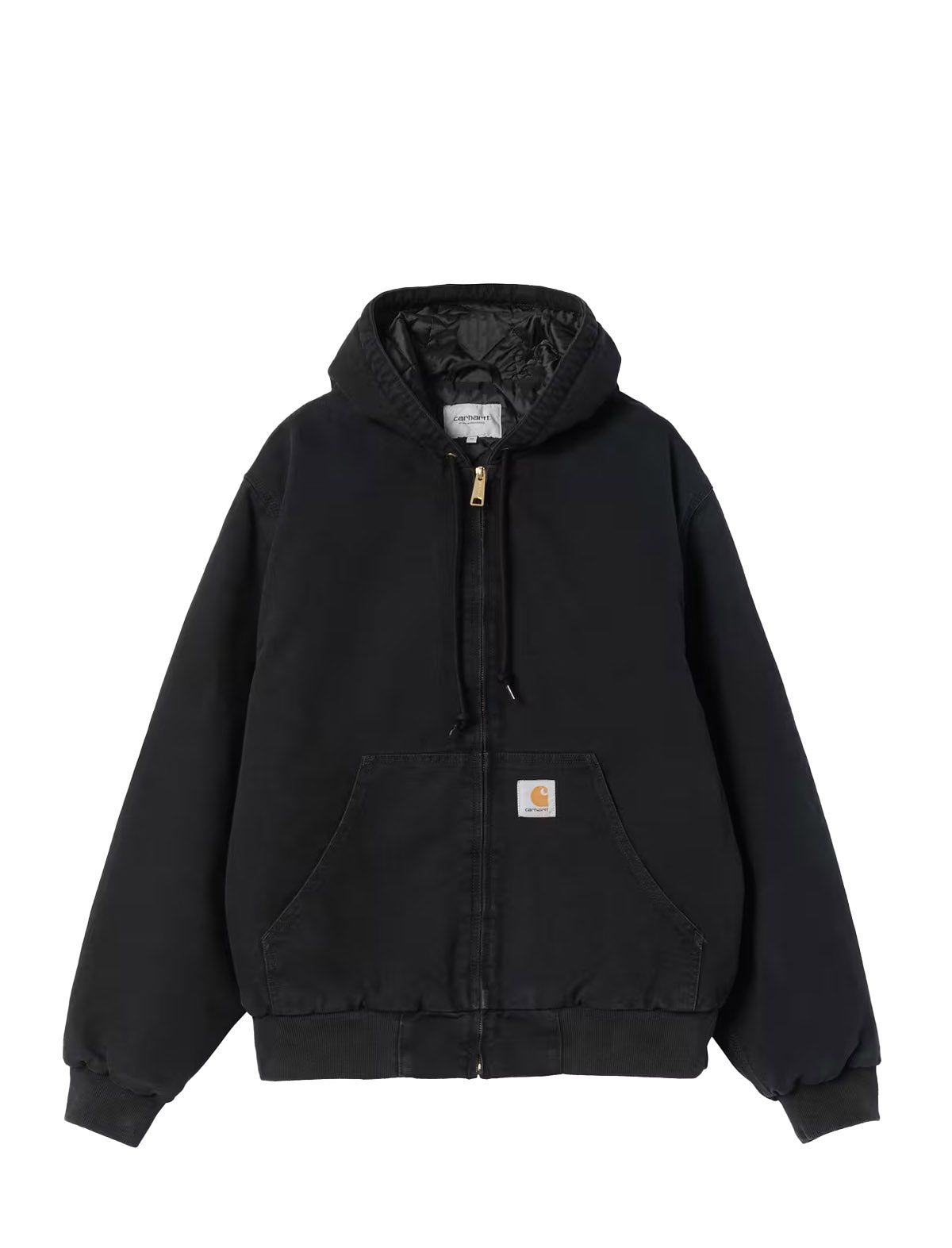 Carhartt WIP OG Active Jacket 'Dearborn' Canvas, Black Stone Washed, front view
