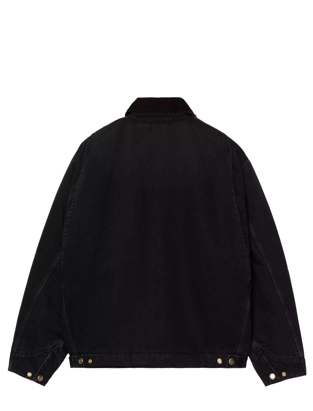 Carhartt WIP OG Detroit Jacket in Black Stone Washed, back view