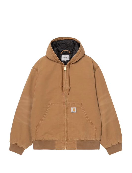 Carhartt WIP OG Active Jacket 'Dearborn' Canvas, Hamilton Brown Stone Washed, front view