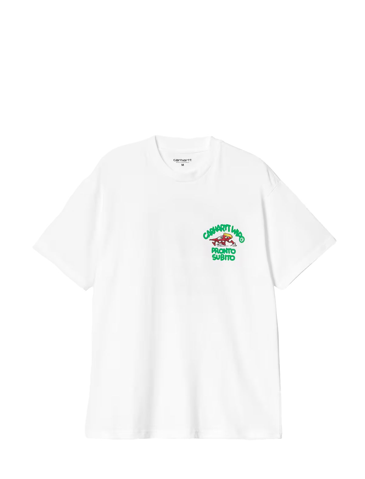 carhartt pronto White t-shirt with a logo on the chest against a white background