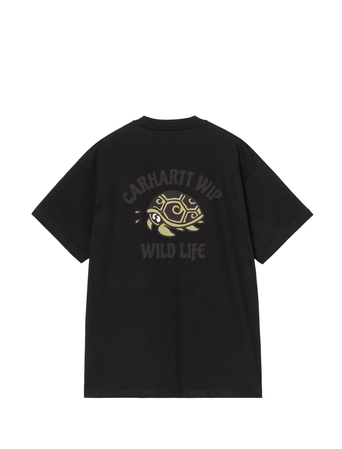 Carhartt WIP Black t-shirt with gold and white graphics and text on a white background
