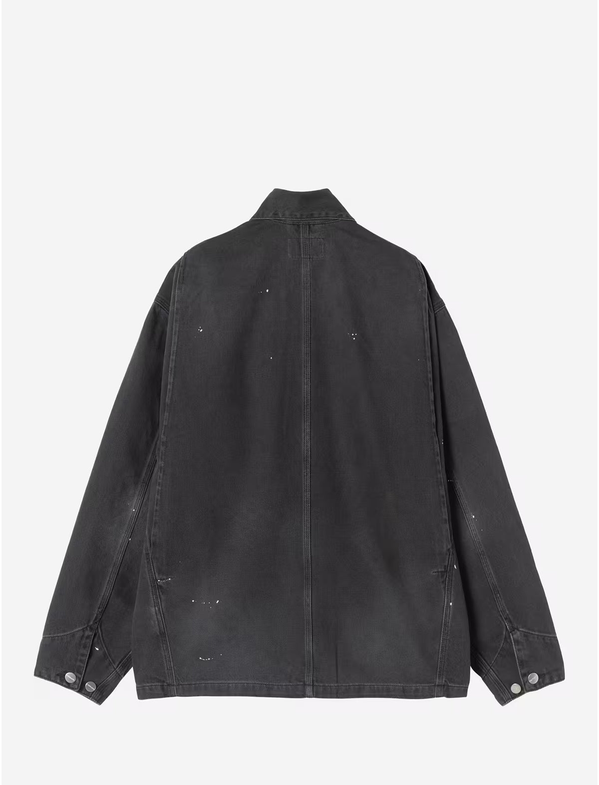 Carhartt WIP Women's Michigan Coat Smithtown Denim Black Destroy Wash Splatter