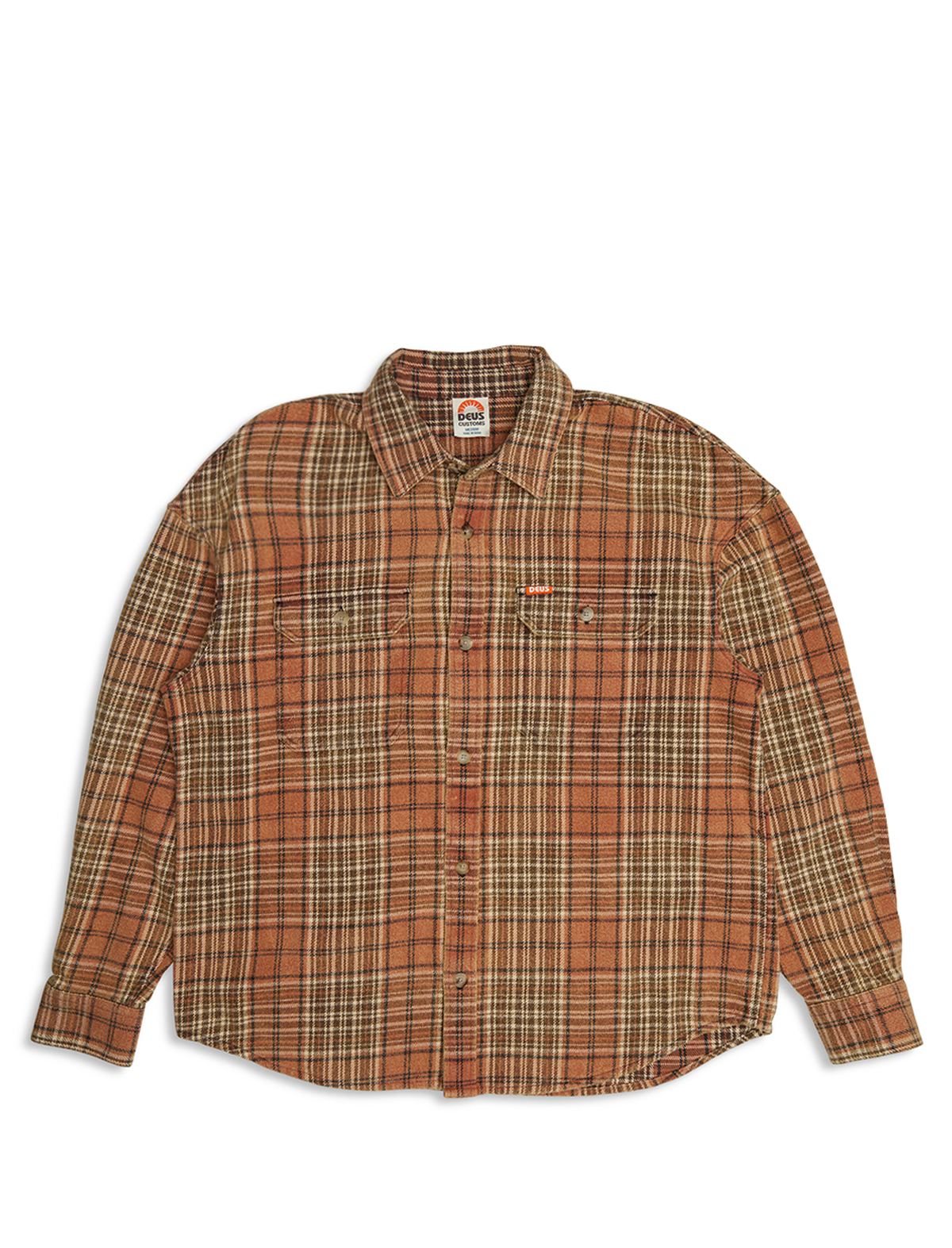 Deus Ex Machina Vacay Check Shirt Orange