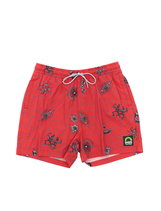 Deus Ex Machina Vibrant Virus Boardshort (Mesh) Strawberry