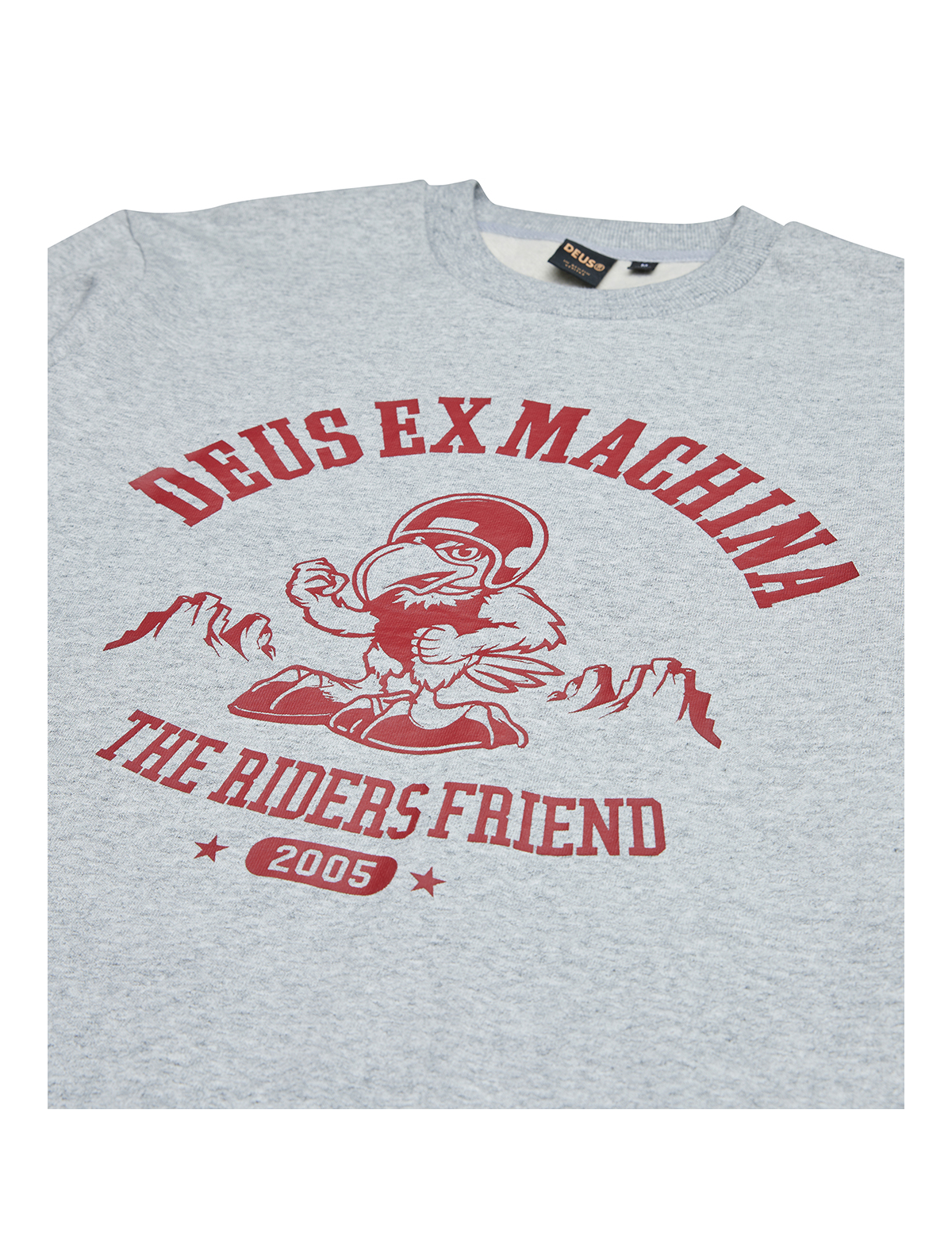 Deus Ex Machina 'The Riders Friend' U Crew Sweater Grey Marle