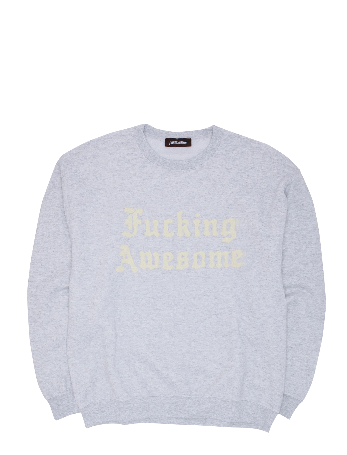 Fucking Awesome Ancient Script Crewneck Sweater Grey Heather