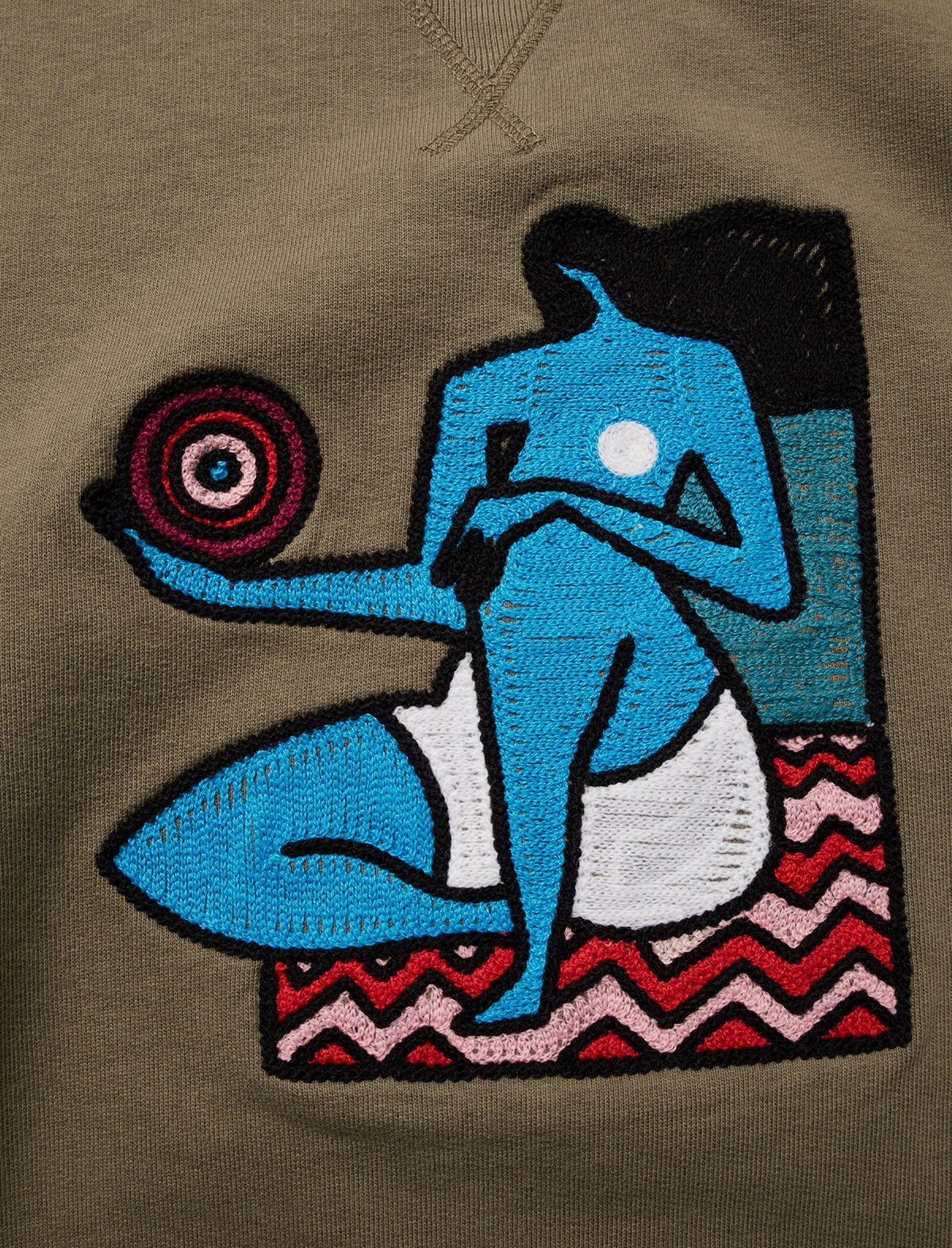 By Parra Visions Crewneck Sweatshirt Stone Grey