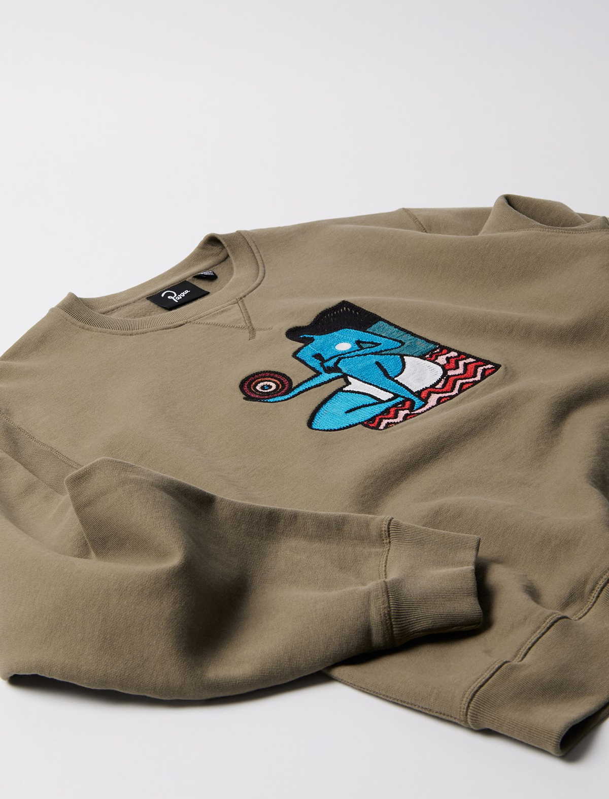 By Parra Visions Crewneck Sweatshirt Stone Grey