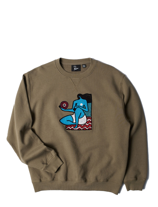 By Parra Visions Crewneck Sweatshirt Stone Grey