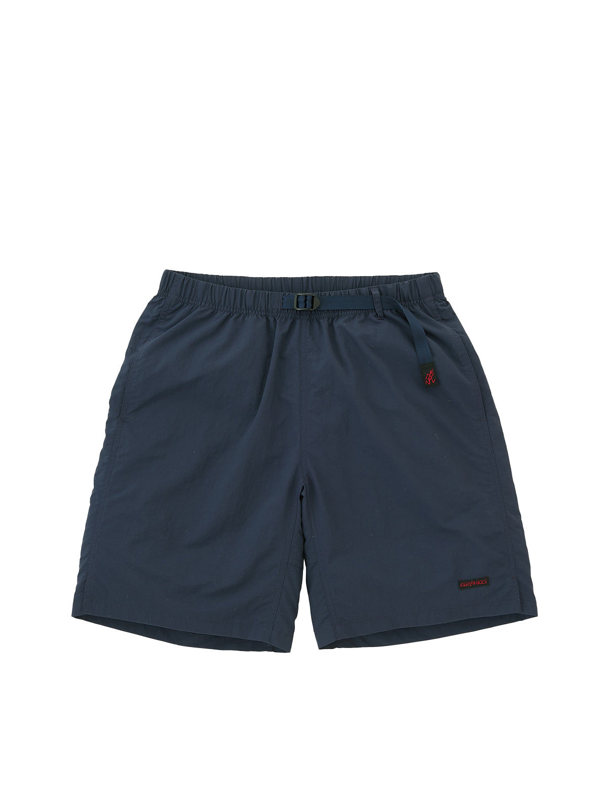gramicci Navy blue shorts with a small red label on a white background