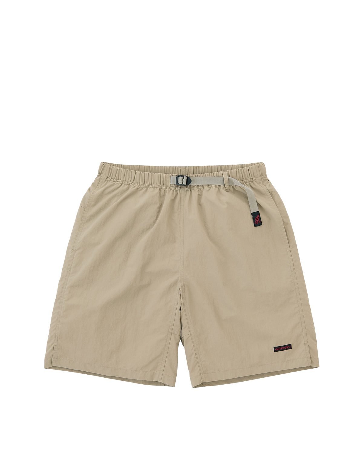 gramicci Beige shorts with a belt on a white background