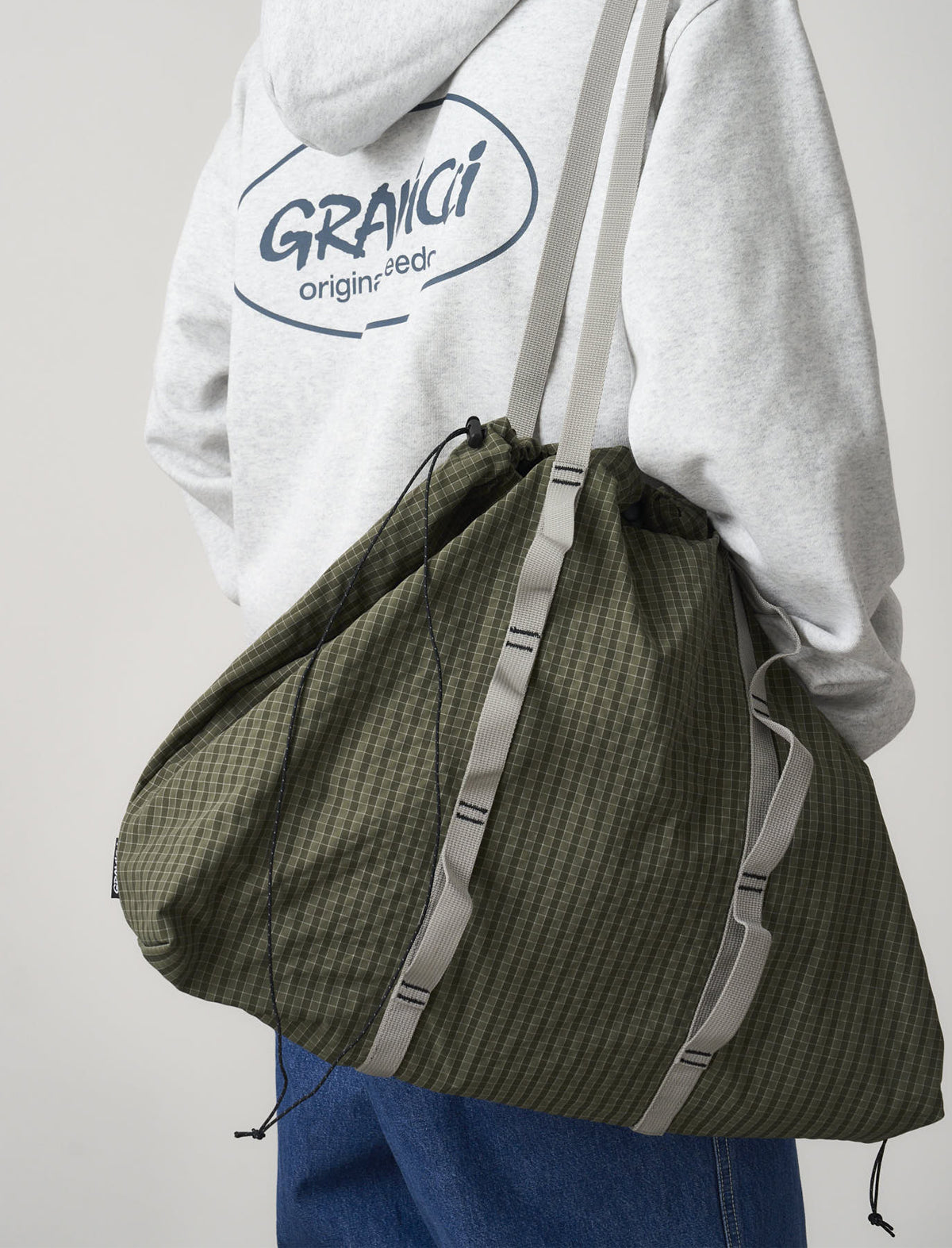 Gramicci Plaid Climbing Tote Bag Olive