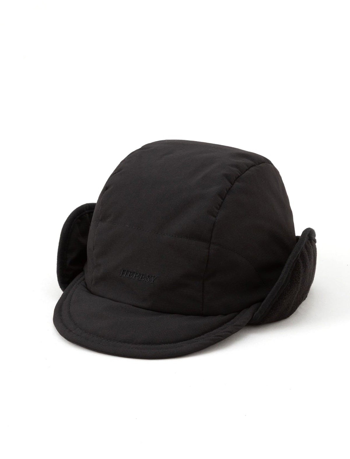 Heresy Mountain Hat with peak and earflaps on white background