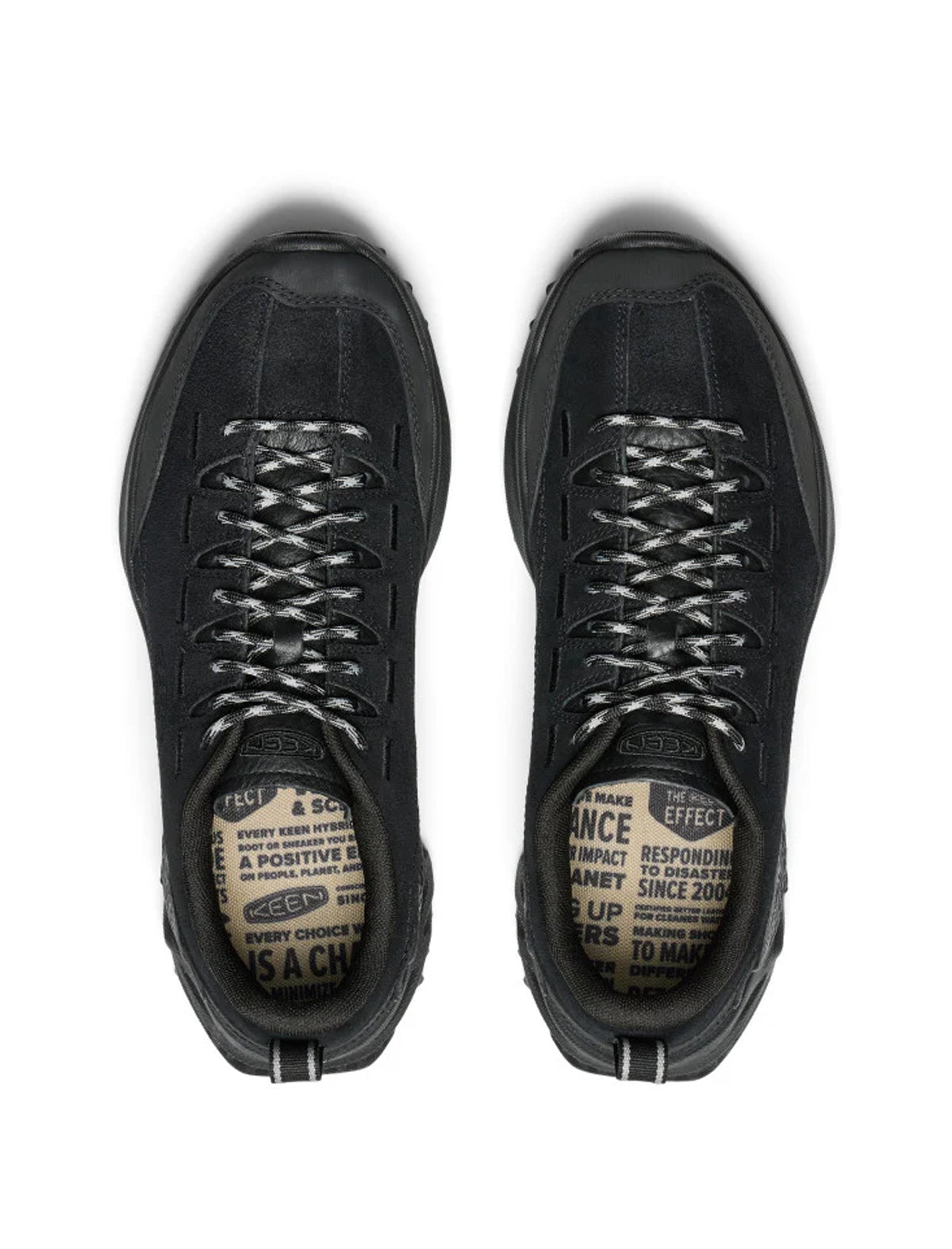 keen jasper zionic Black sneakers with visible brand name on a white background