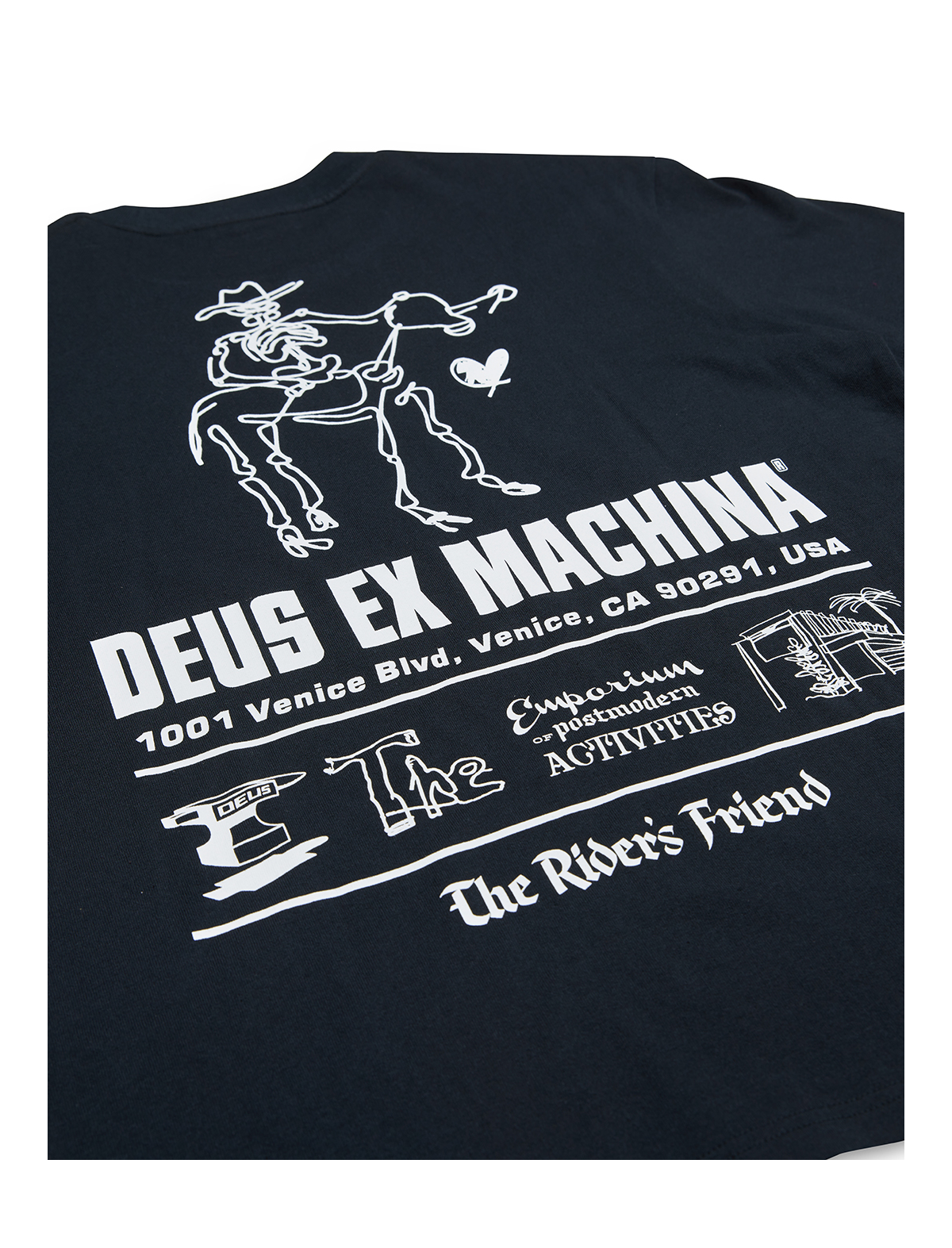 Deus Ex Machina 'The Riders Friend' LA Address Tee Black