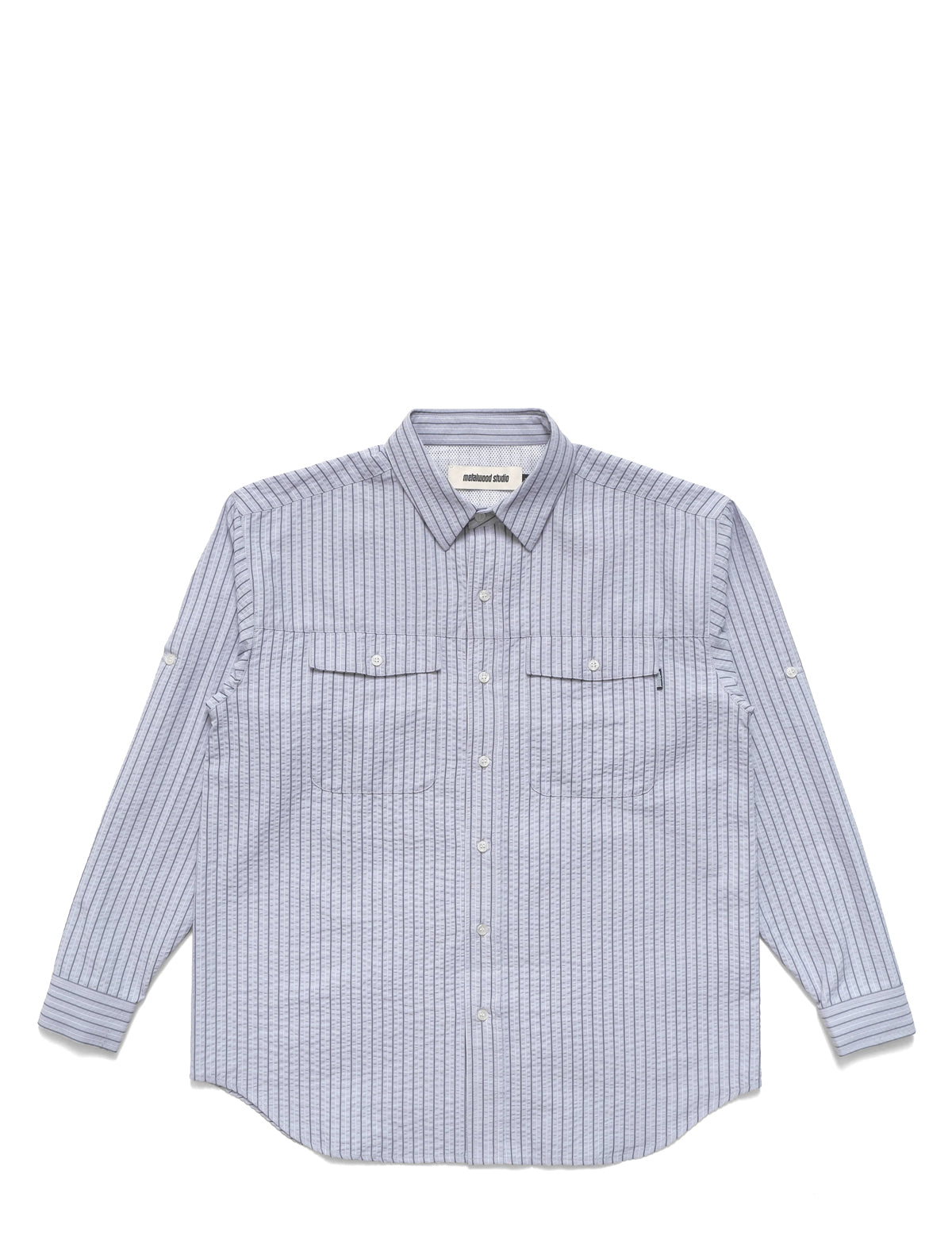 Metalwood Seersucker Fishing Shirt Sky Blue