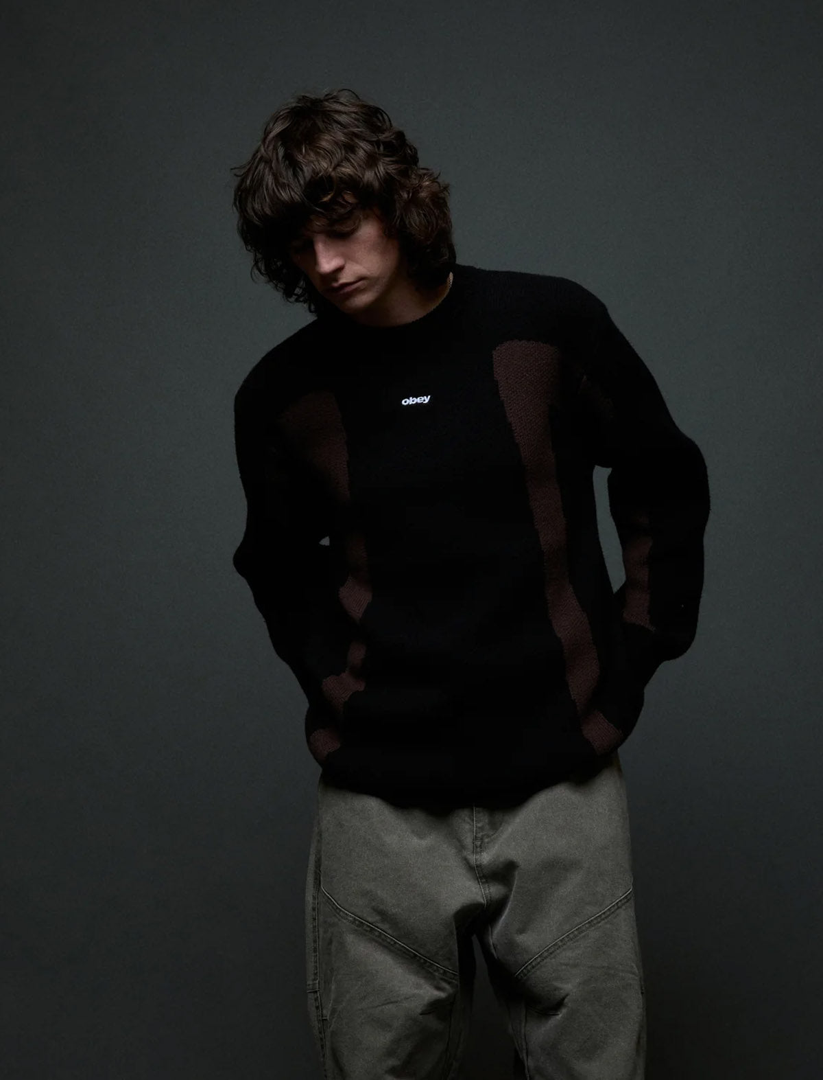 Obey Brann Sweater Digital Black