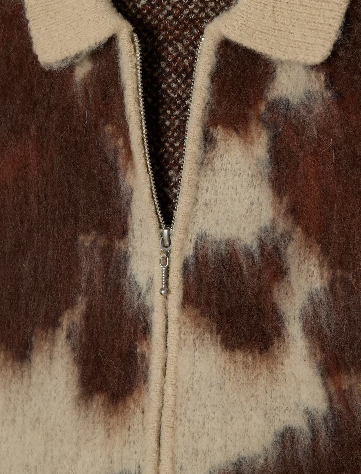 Obey Cow Pattern Zip Sweater Cow Multi