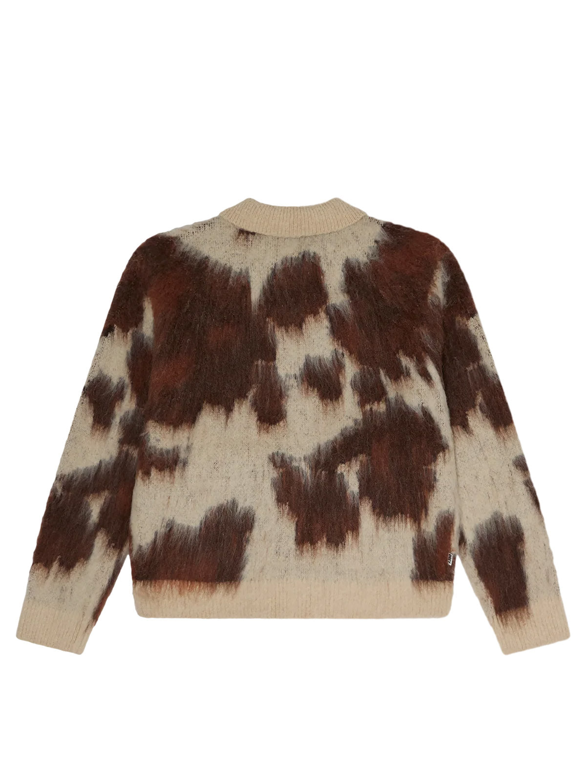Obey Cow Pattern Zip Sweater Cow Multi