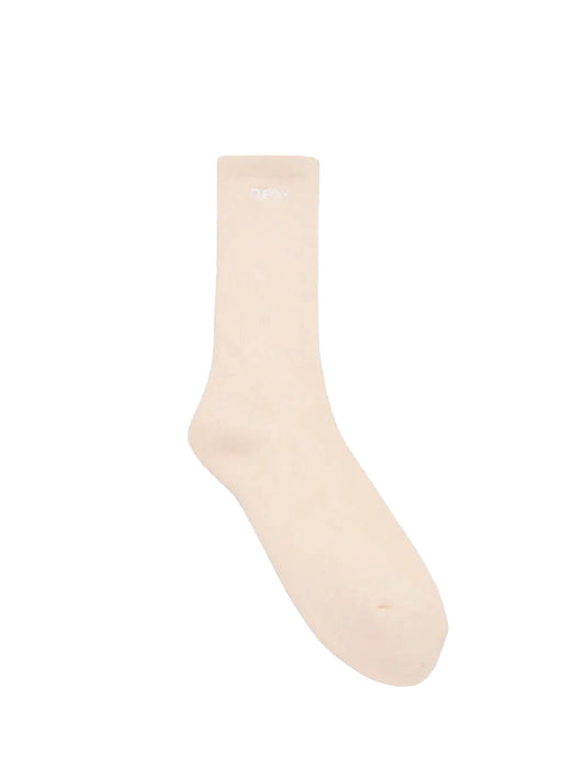 Beige sock on a white background