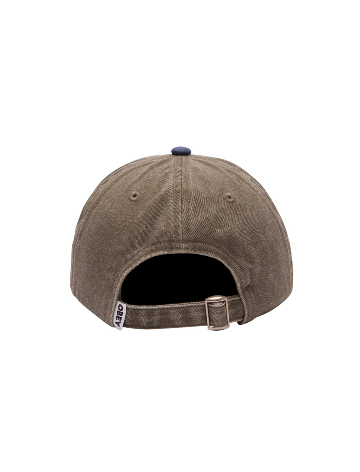 Obey Pigment 2 Tone Lowercase 6 Panel Strapback Cap Olive