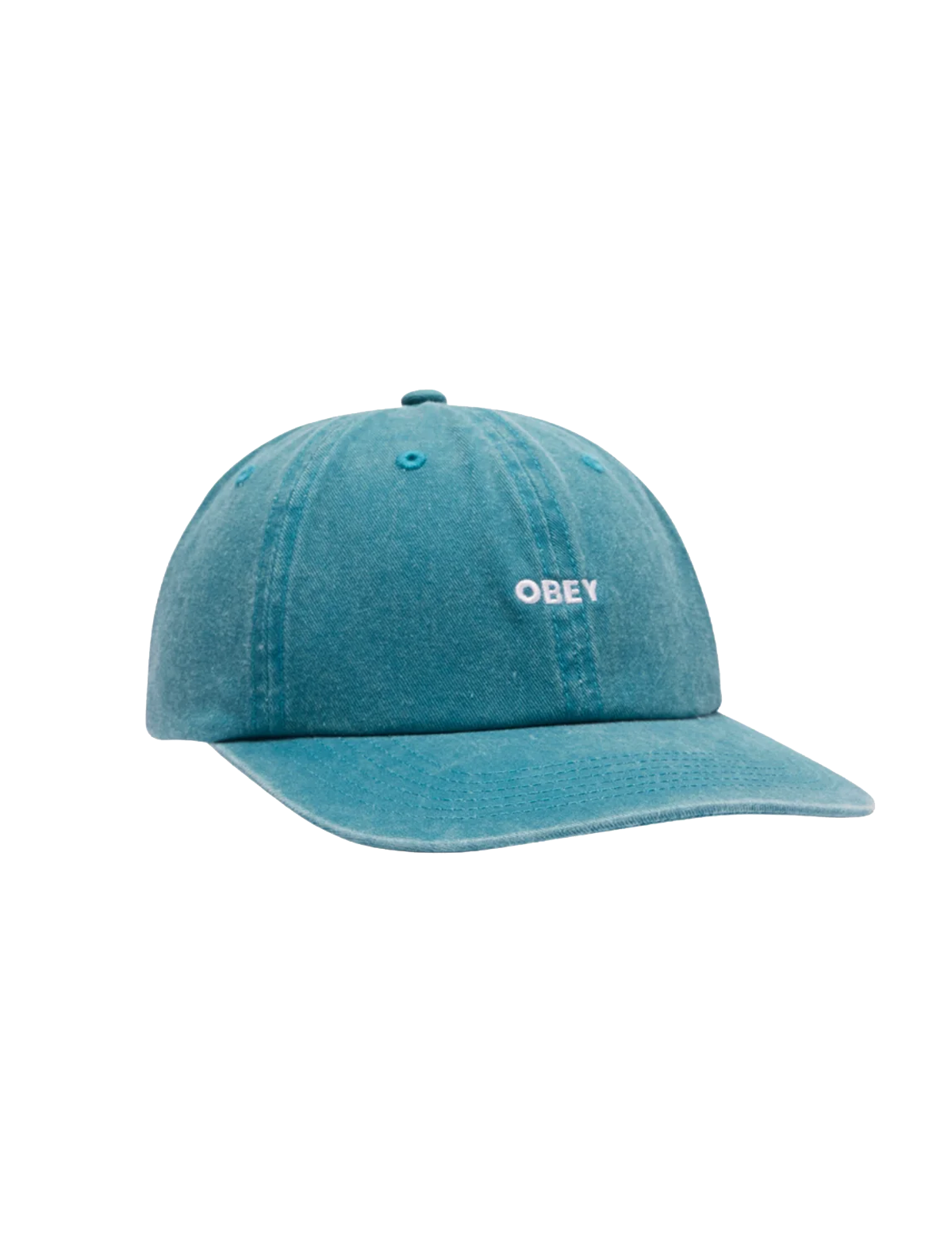 Obey Pigment 2 Tone Lowercase 6 Panel Strapback Cap Teal