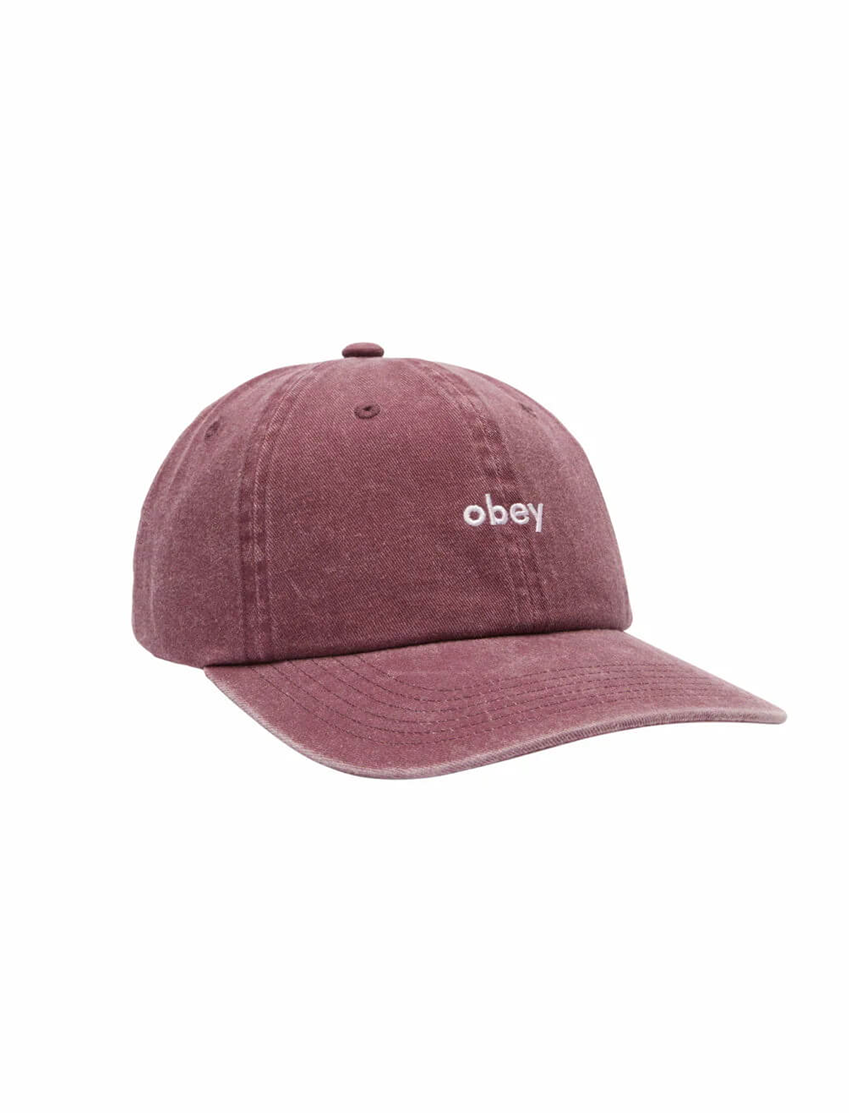 Obey Pigment 2 Tone Lowercase 6 Panel Strapback Cap Vino