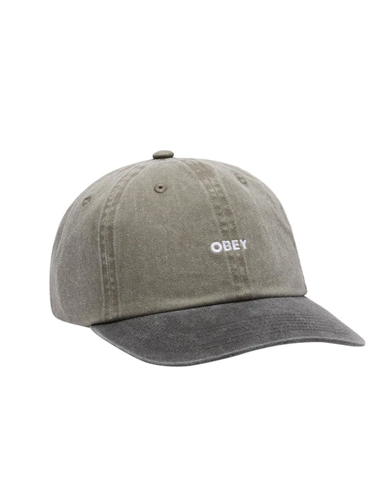 Gray cap with 'OBEY' logo on a white background