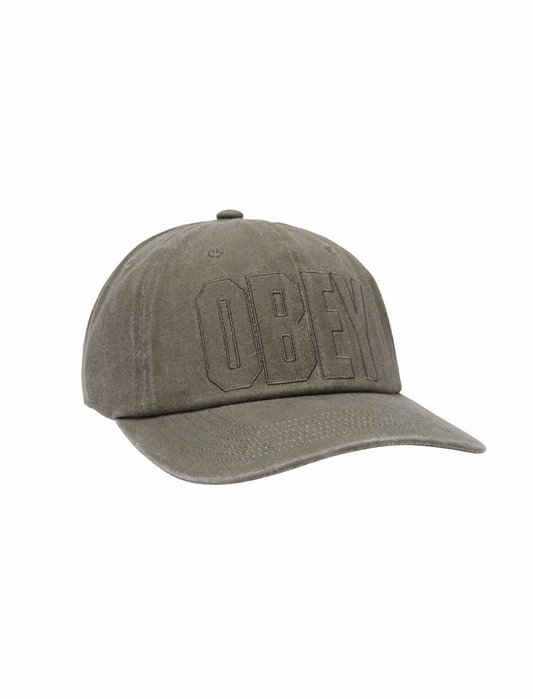 Obey Pigment Nova 6 Panel Velcro Back Cap Olive