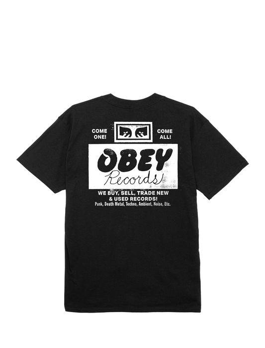 Obey Records Buy, Sell, Trade T-Shirt Black