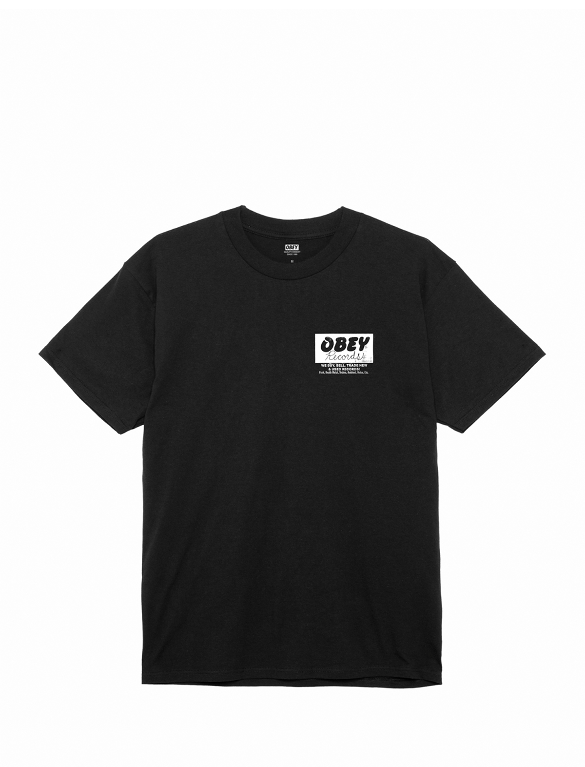 Obey Records Buy, Sell, Trade T-Shirt Black