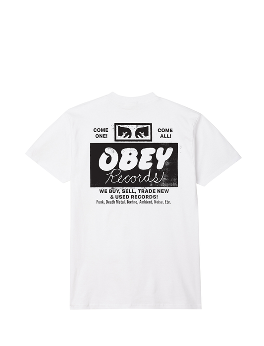 Obey Records Buy, Sell, Trade T-Shirt White