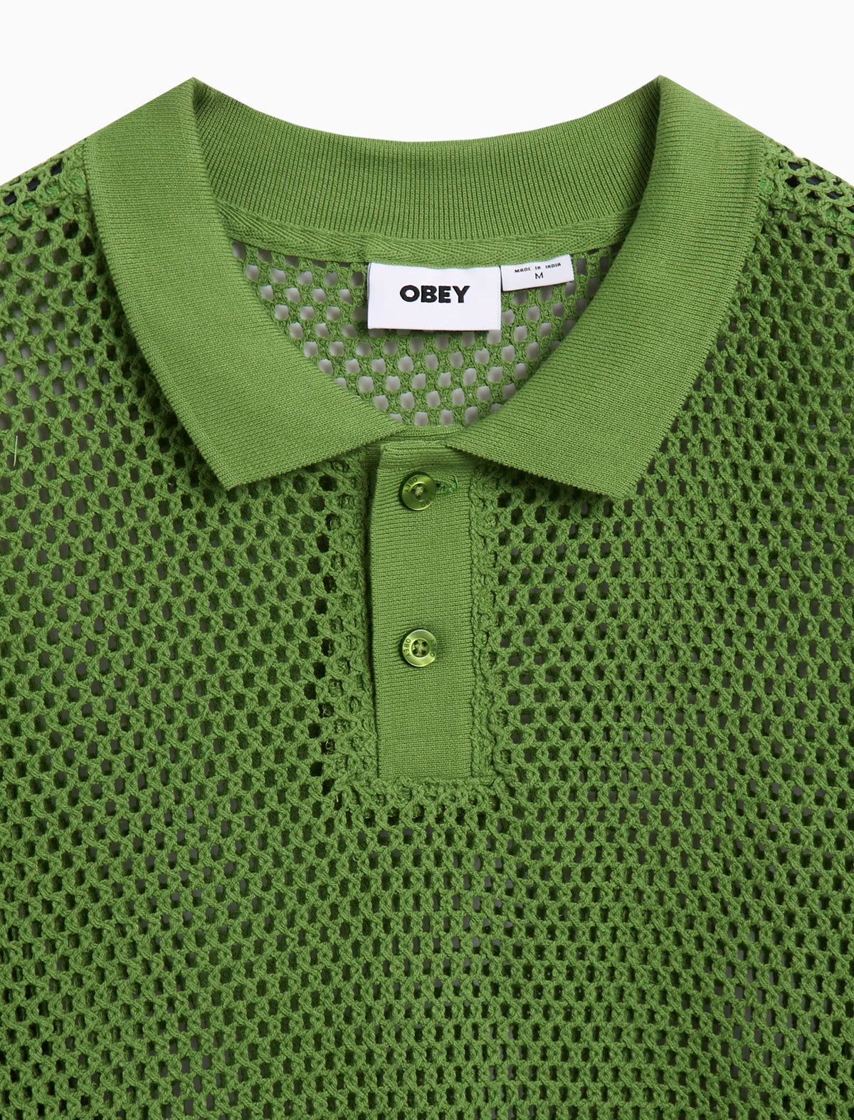 Obey Saratoga Mesh Polo Shirt SS Piquant Green