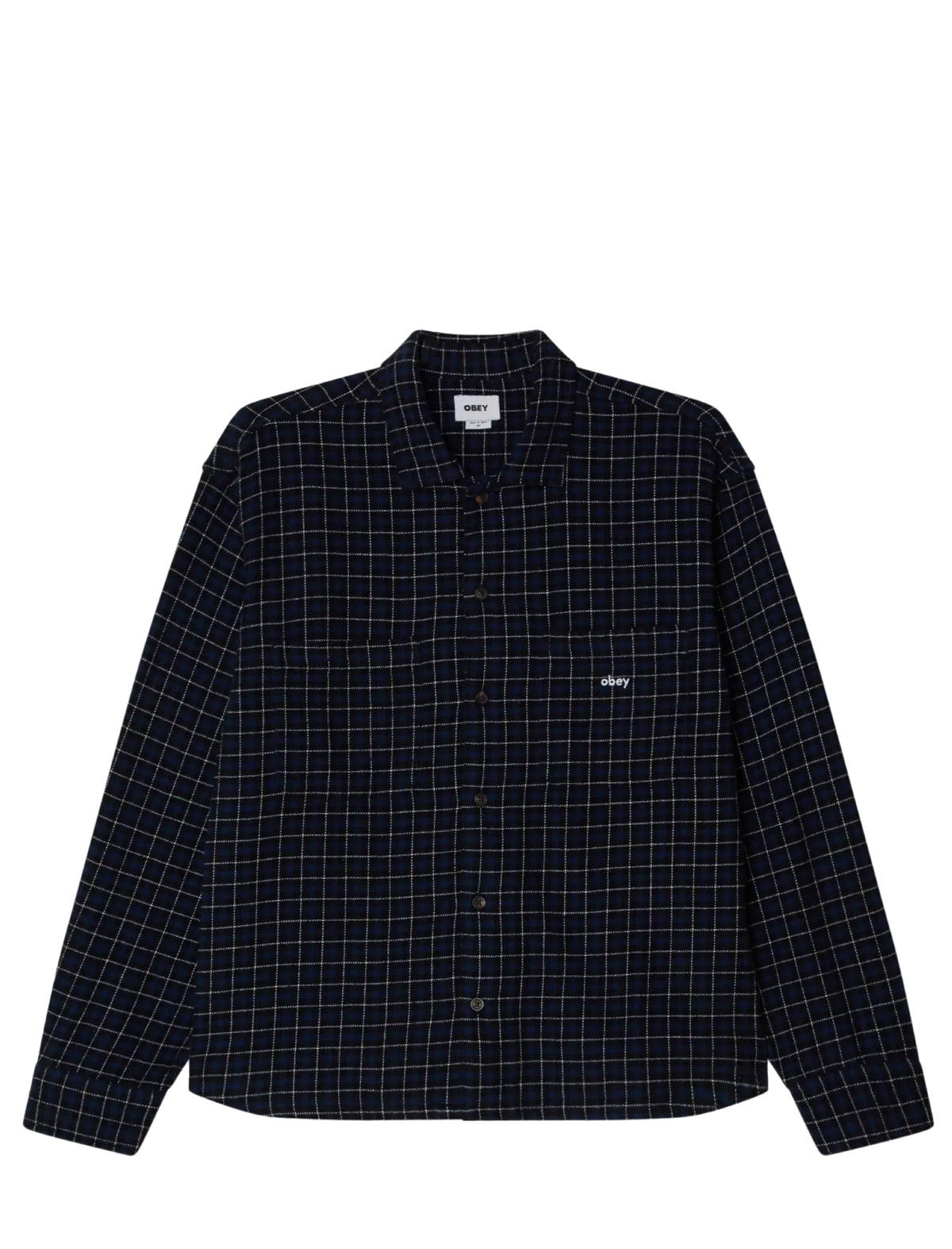 Obey Adams Woven Shirt Academy Navy