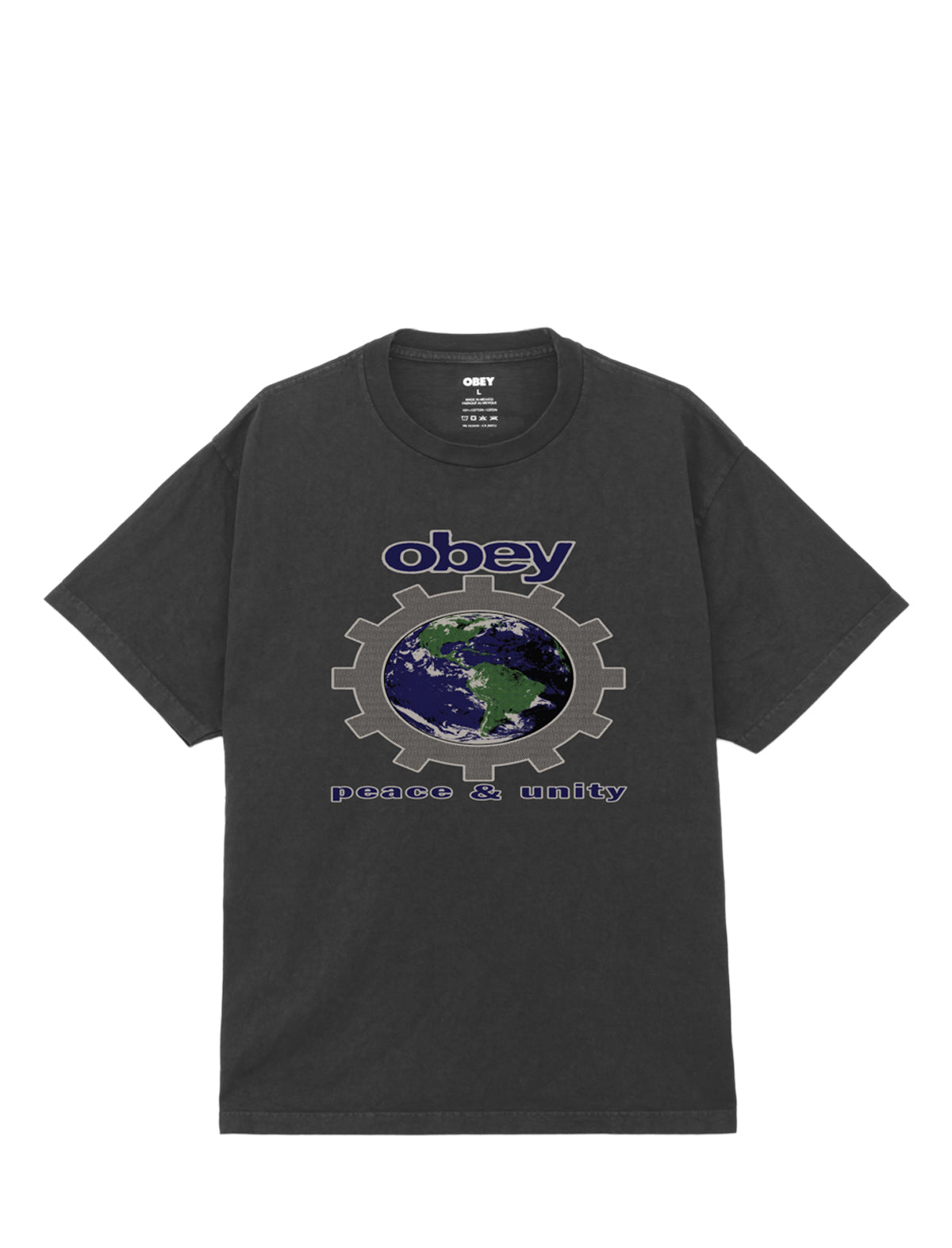 Obey Peace & Unity Pigment Dyed T-Shirt Vintage Black
