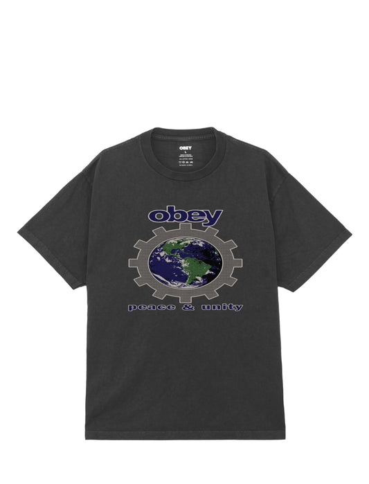 Obey Peace & Unity Pigment Dyed T-Shirt Vintage Black
