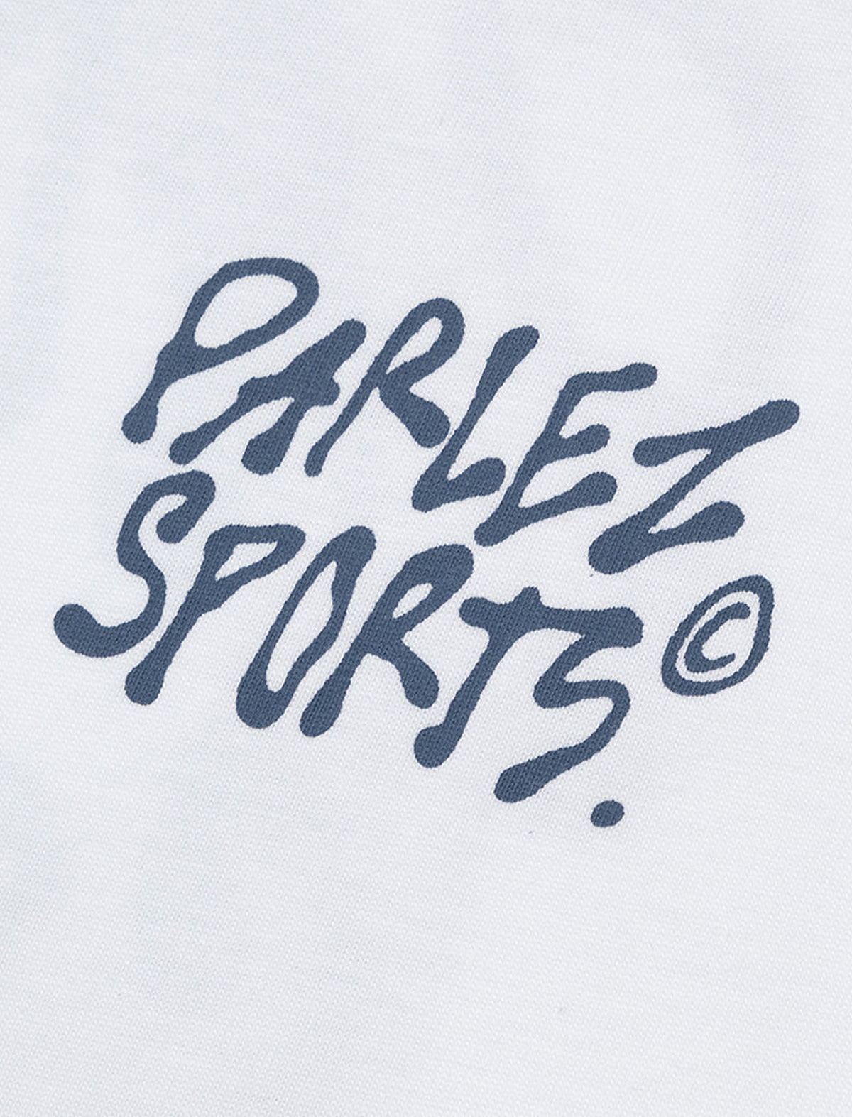 Blue 'Parlez Sports' logo on a white background