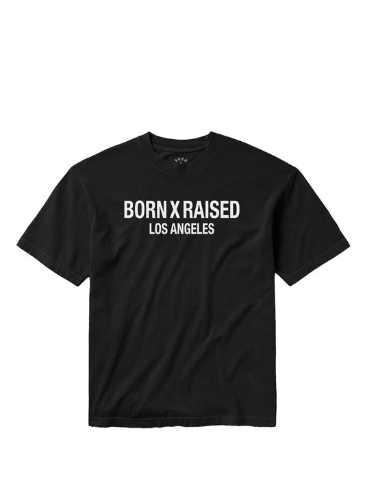 Born X Raised Headline T-Shirt in Black – front