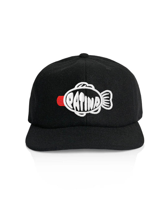 Patina Soy Sauce Fish Wool Cap Black