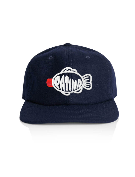 Patina Soy Sauce Fish Wool Cap Navy