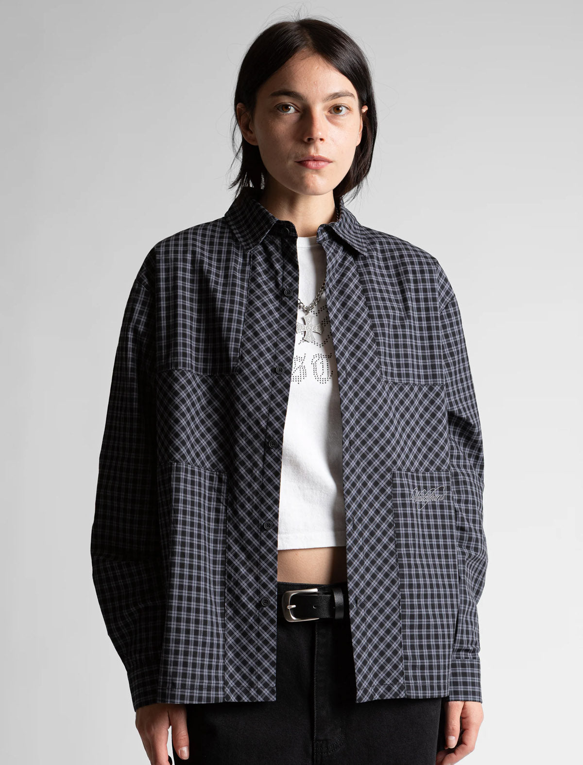 Wasted Paris Cross Shirt Black Tartan