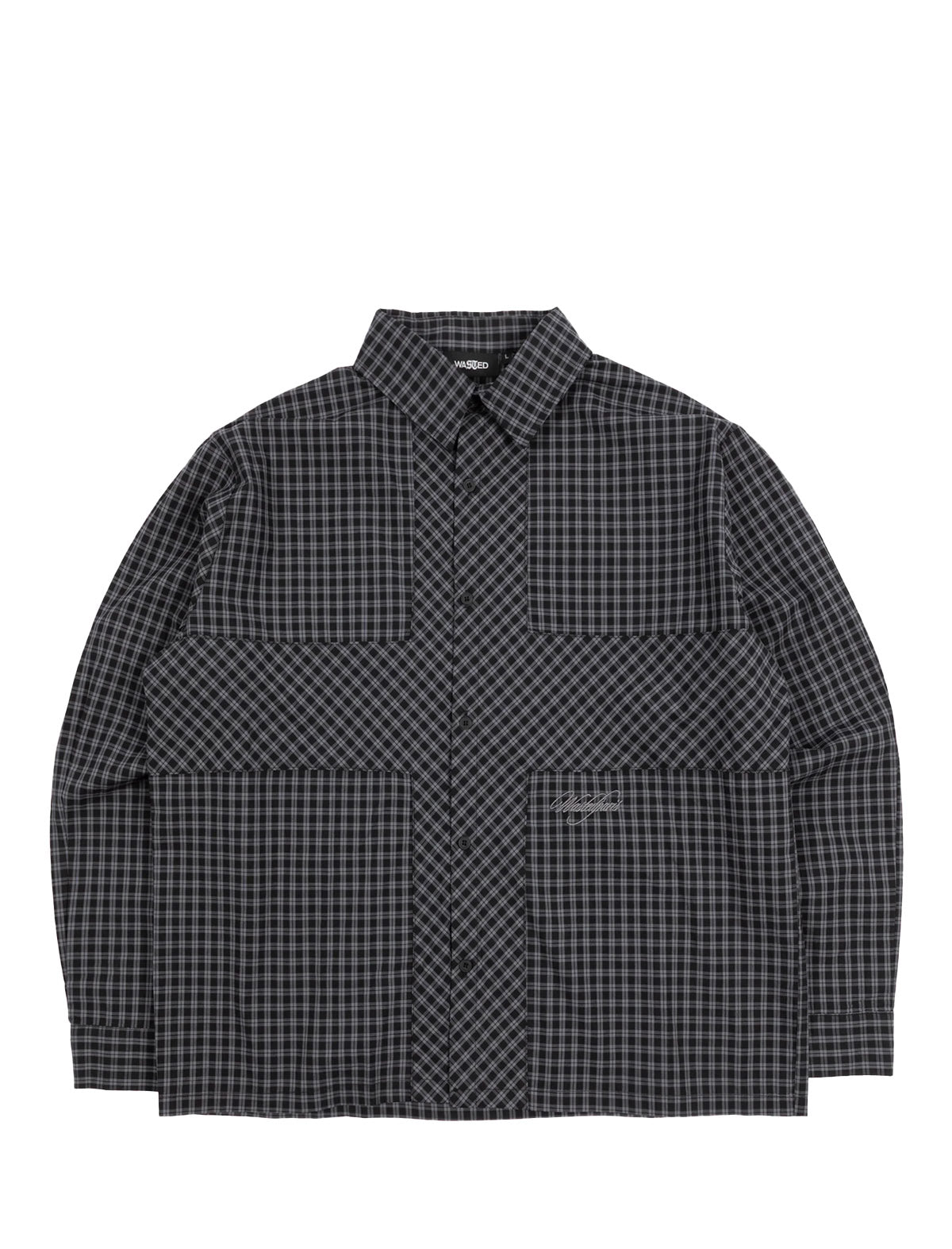 Wasted Paris Cross Shirt Black Tartan