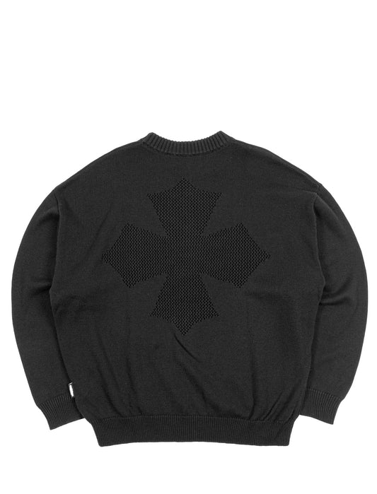 Wasted Paris Ordo Sweater in Black – back, flat lay