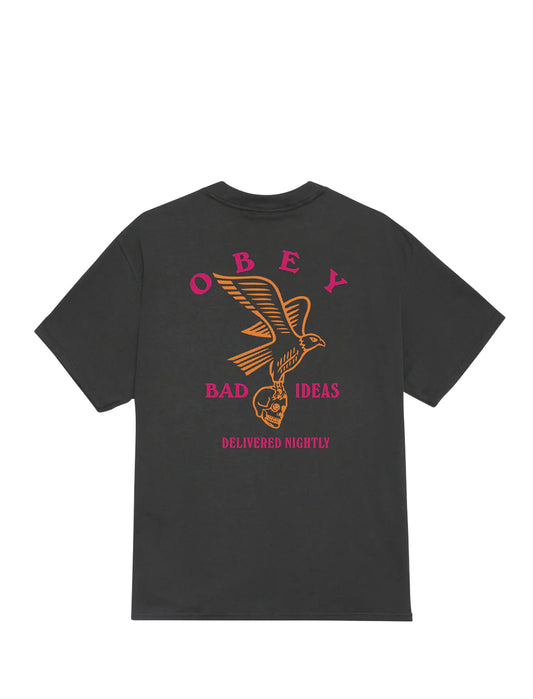 Obey Bad Ideas Eagle T-Shirt Vintage Black