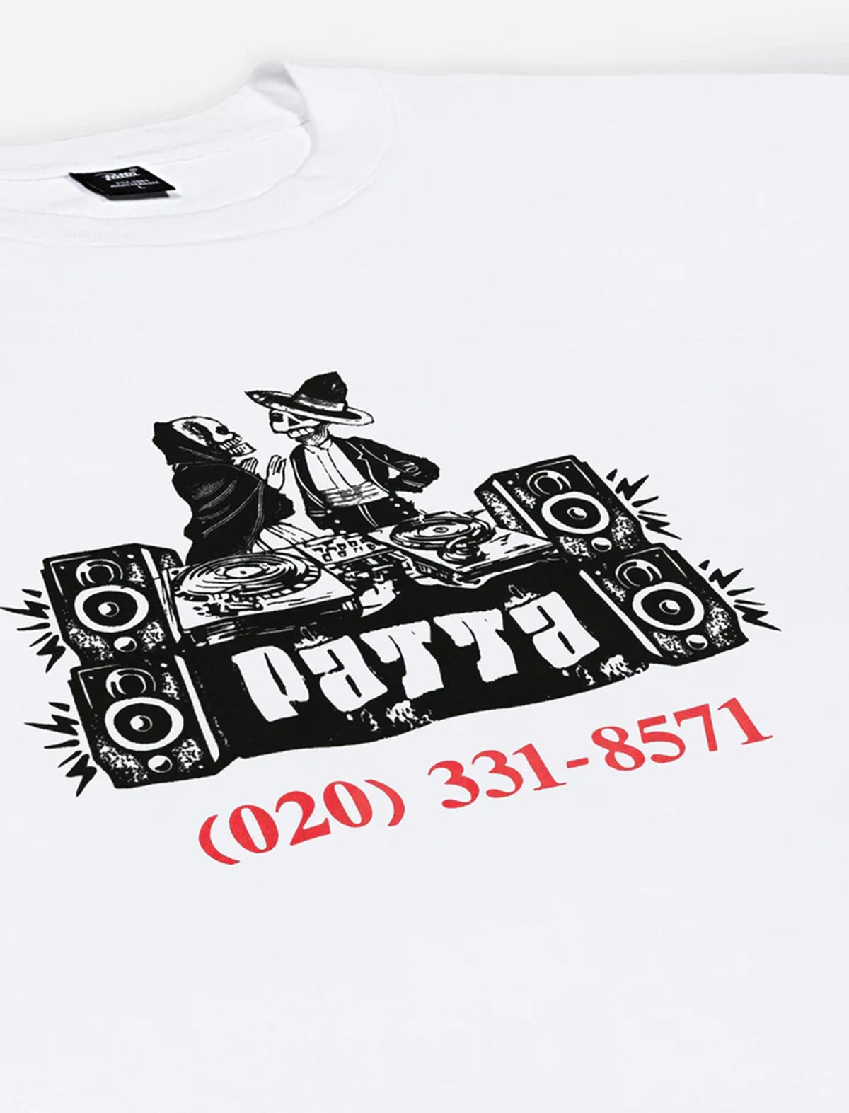 patta dj skully t-shirt in white graphic