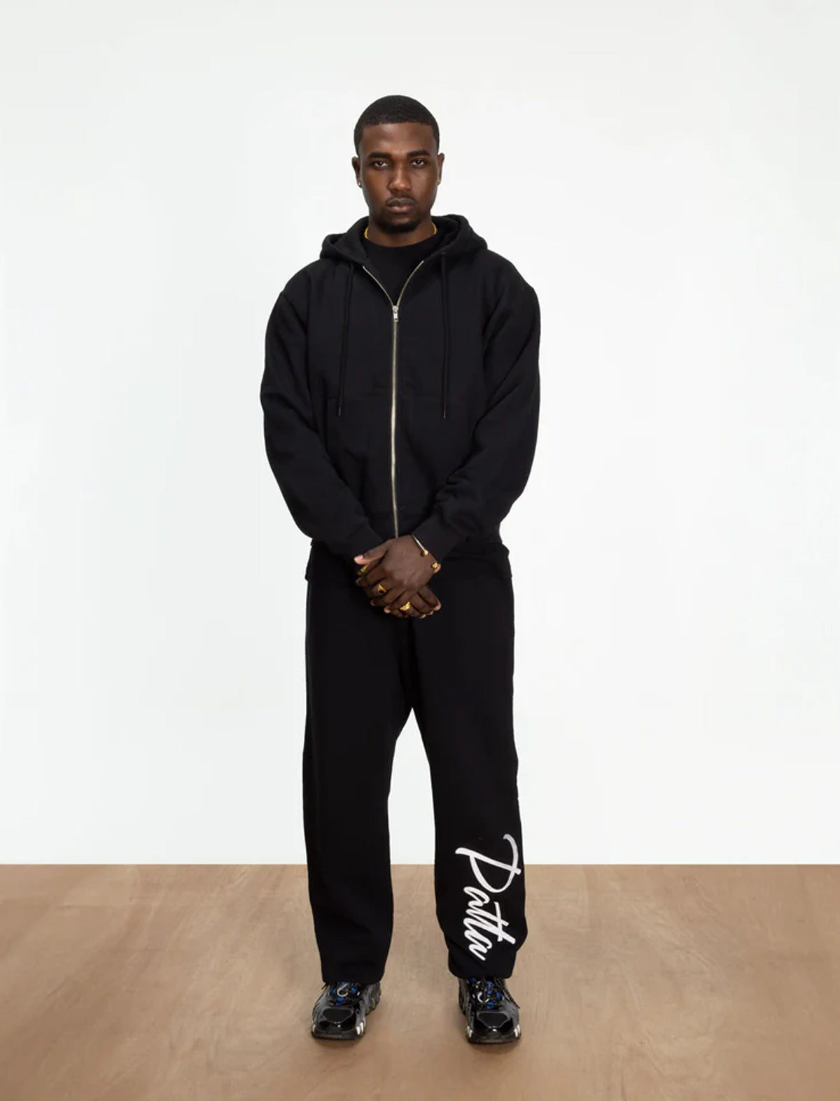 Patta Embro Classic Zip Up Hoodie Black