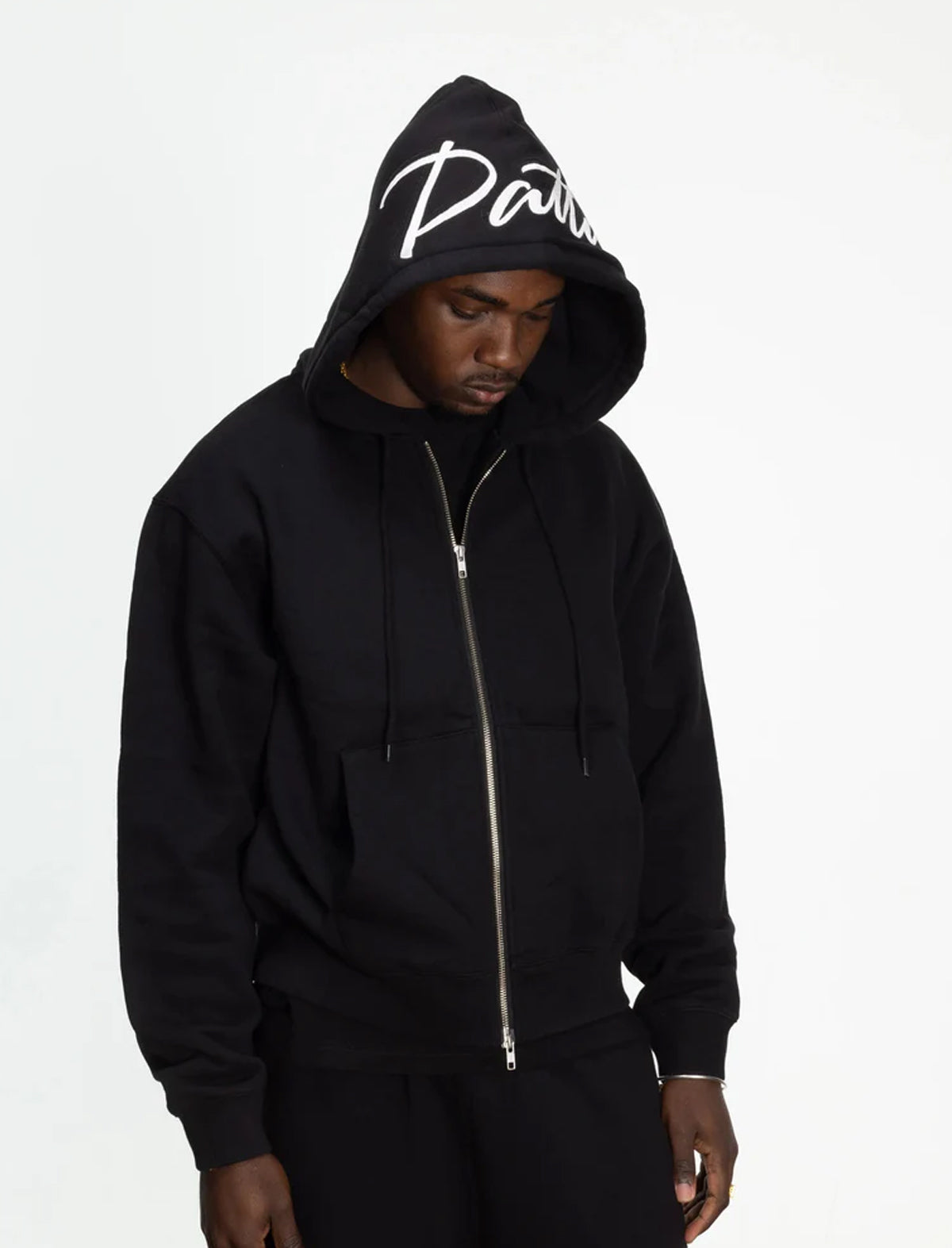 Patta Embro Classic Zip Up Hoodie Black